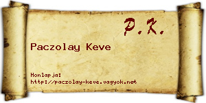 Paczolay Keve névjegykártya