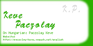 keve paczolay business card